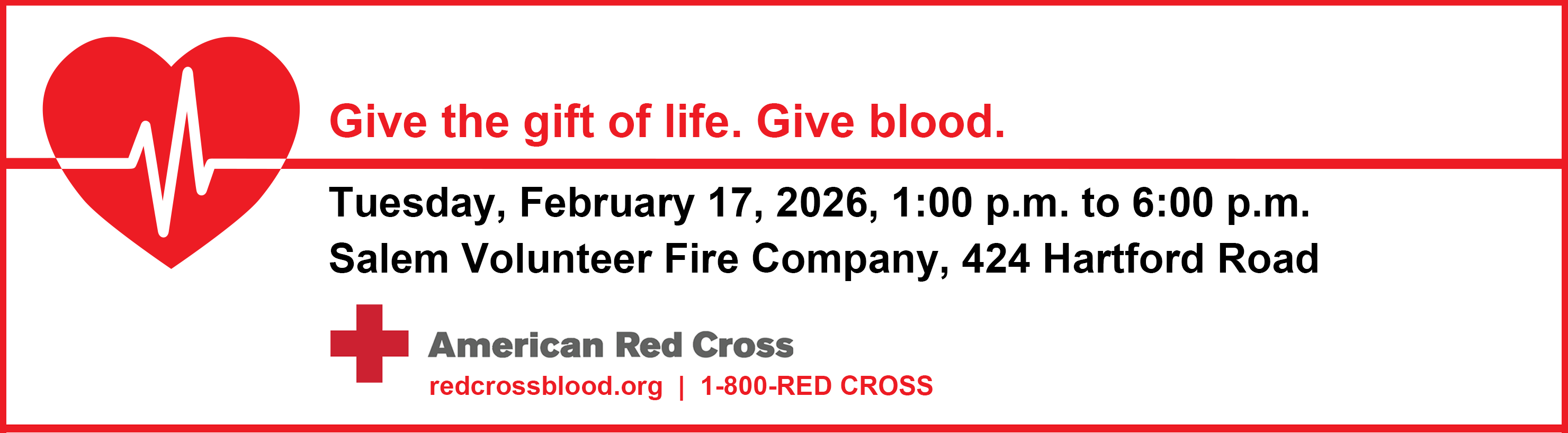 2025 Salem Volunteer Fire Company Red Cross Blood Drive